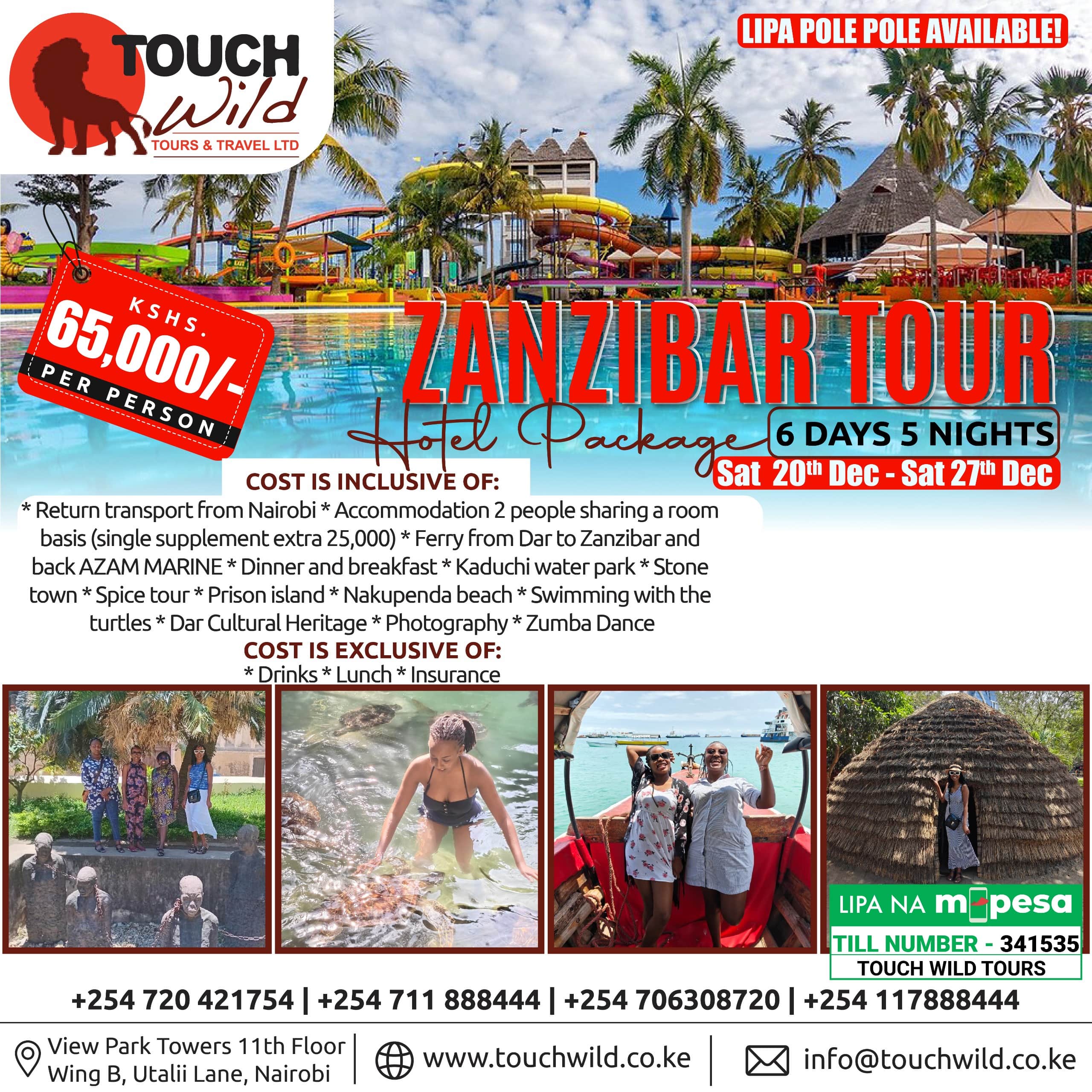 6 DAYS ZANZIBAR TOUR FROM 20th to 27th DEC @KSH 65,000