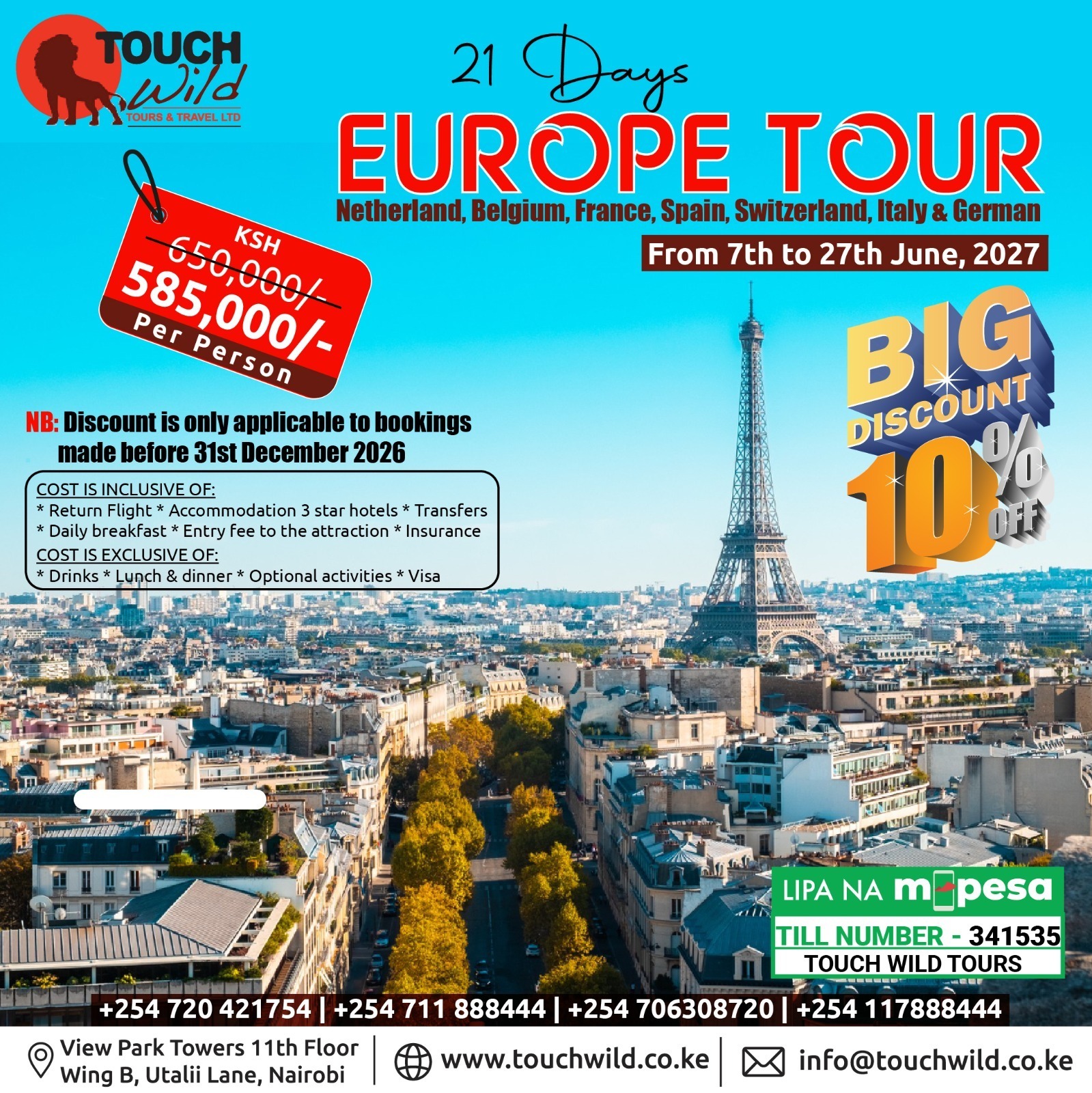 EUROPE TOUR JUNE  2027